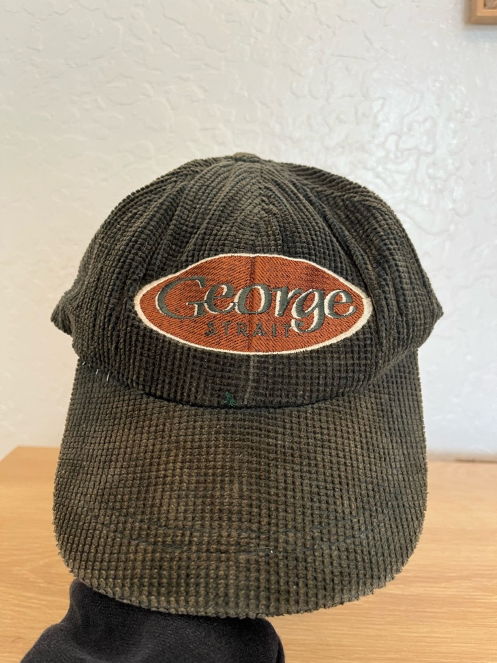 George Strait Corduroy Baseball Cap in Olive Green